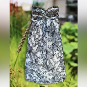 love, Fire Black and White Strapless Dress